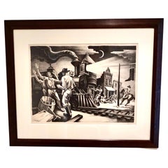 Schwarz-weiße Folio-Lithographie „Jesse James“ von Thomas Hart Benton (1889-1975)