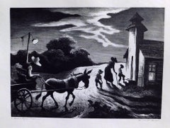 Thomas Hart Benton Original Lithograph, 1949, Prayer Meeting