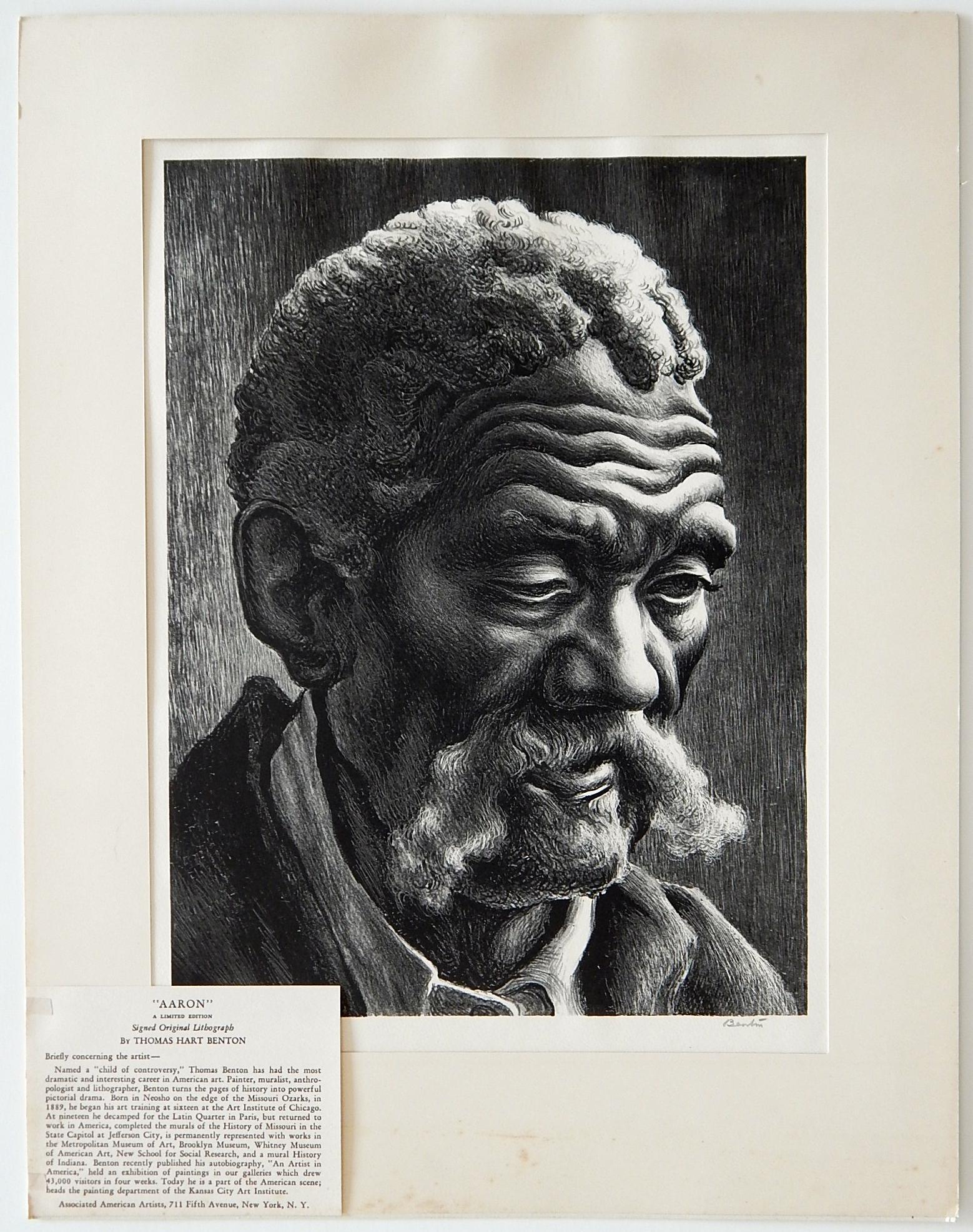An original stone lithograph in excellent condition by well known Regionalist Thomas Hart Benton, (1889-1975).
Titled: 