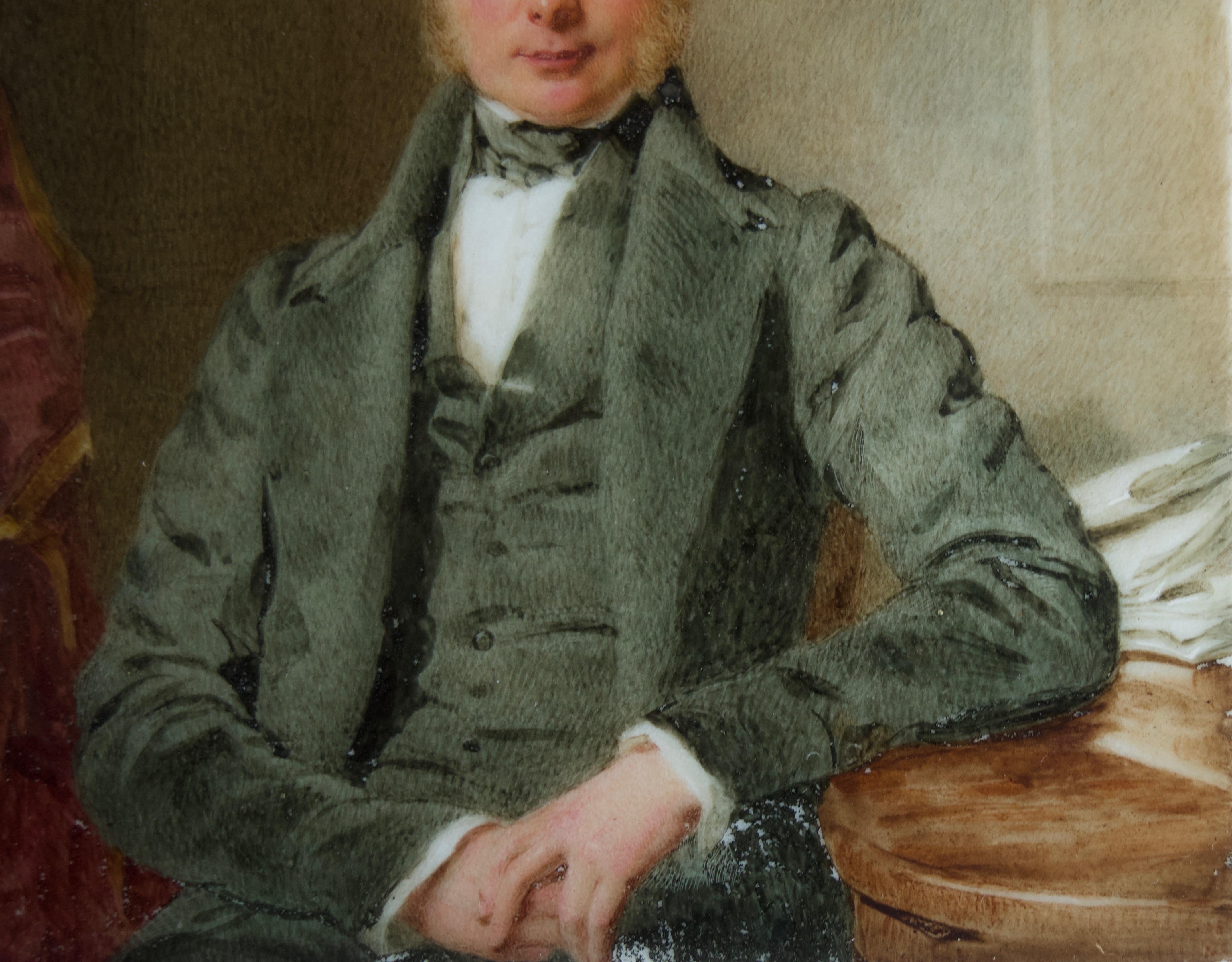Thomas Heathfield Carrick, Miniature portrait of a gentleman For Sale 2