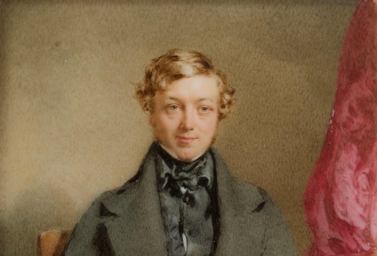 Thomas Heathfield Carrick, Miniature portrait of a young gentleman For Sale 2