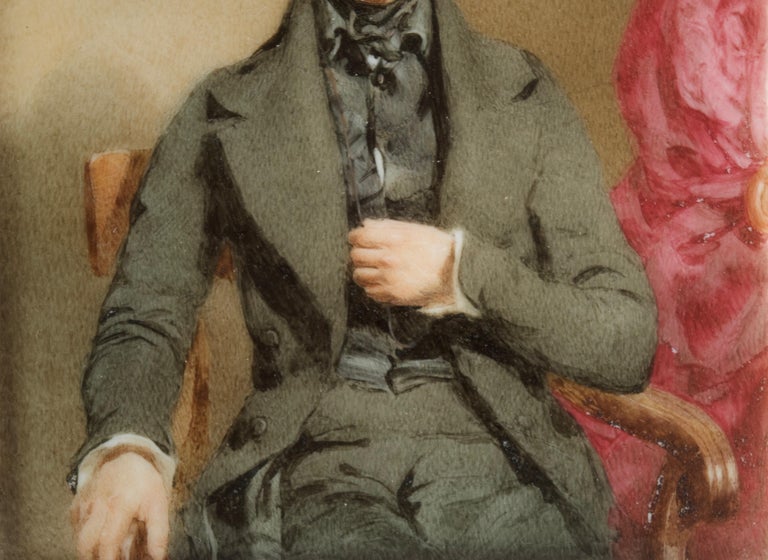 Thomas Heathfield Carrick, Miniature portrait of a young gentleman For Sale 4