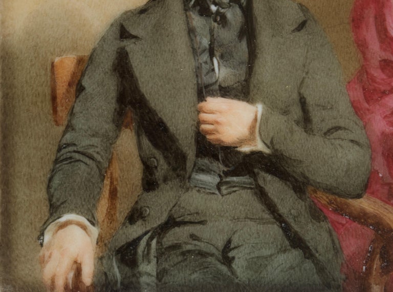 Thomas Heathfield Carrick, Miniature portrait of a young gentleman For Sale 5