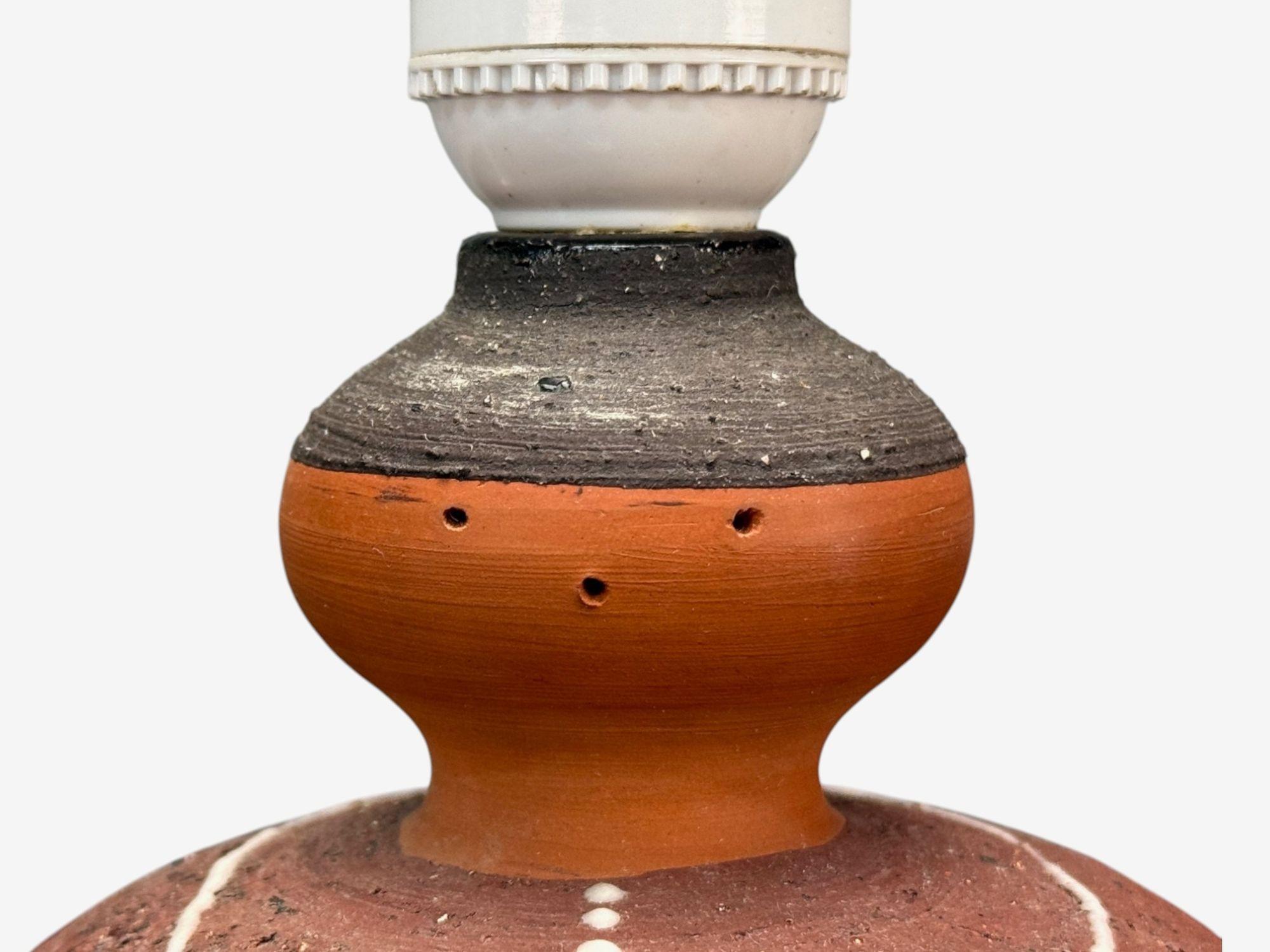 Thomas Hellström, Swedish Modern, Ceramic, Fabric, Table Lamp, Sweden, 1970s For Sale 1
