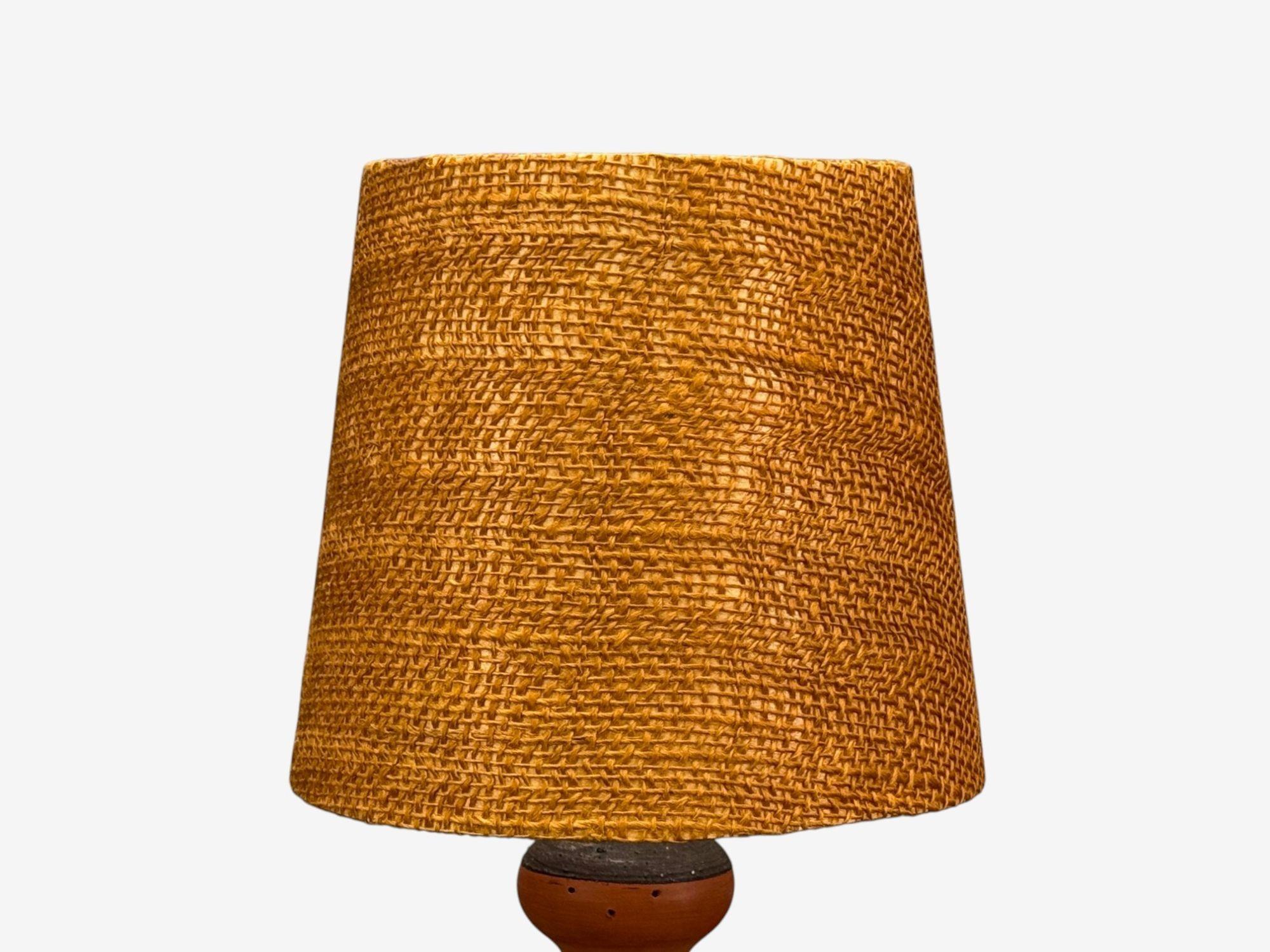 Thomas Hellström, Swedish Modern, Ceramic, Fabric, Table Lamp, Sweden, 1970s For Sale 2