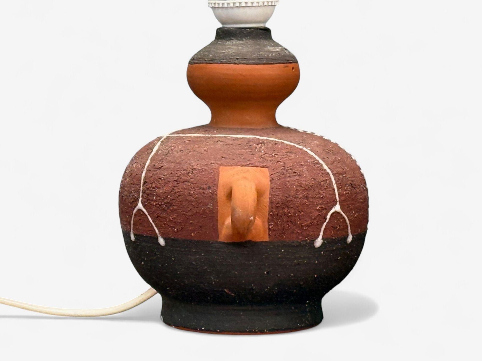 Thomas Hellström, Swedish Modern, Ceramic, Fabric, Table Lamp, Sweden, 1970s For Sale 3