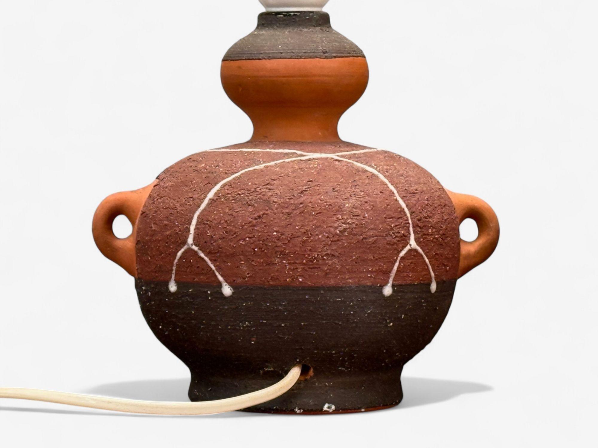 Thomas Hellström, Swedish Modern, Ceramic, Fabric, Table Lamp, Sweden, 1970s For Sale 4