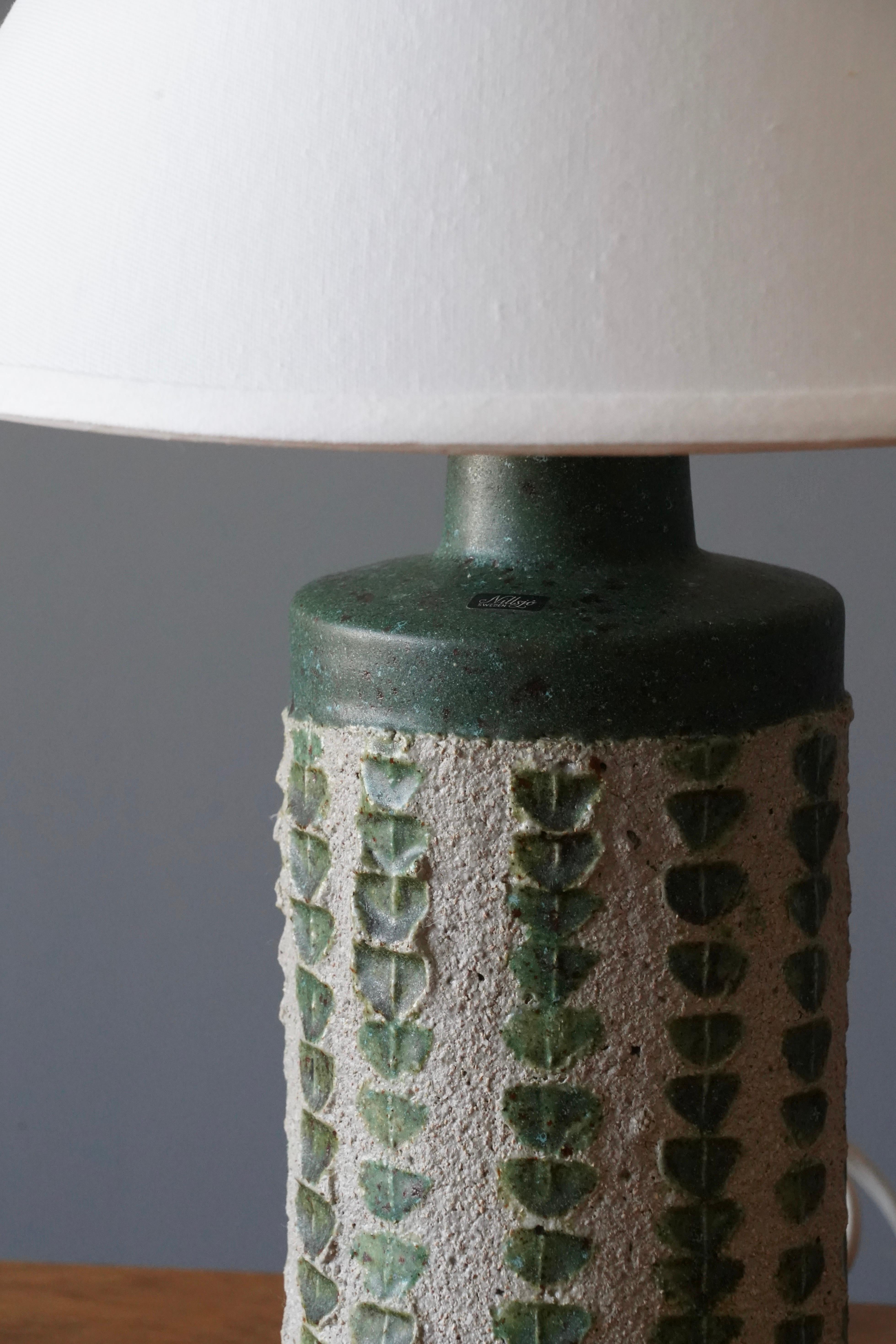 Thomas Hellström, Table Lamp, Ceramic, Nittsjö, Sweden, 1960s In Good Condition In High Point, NC