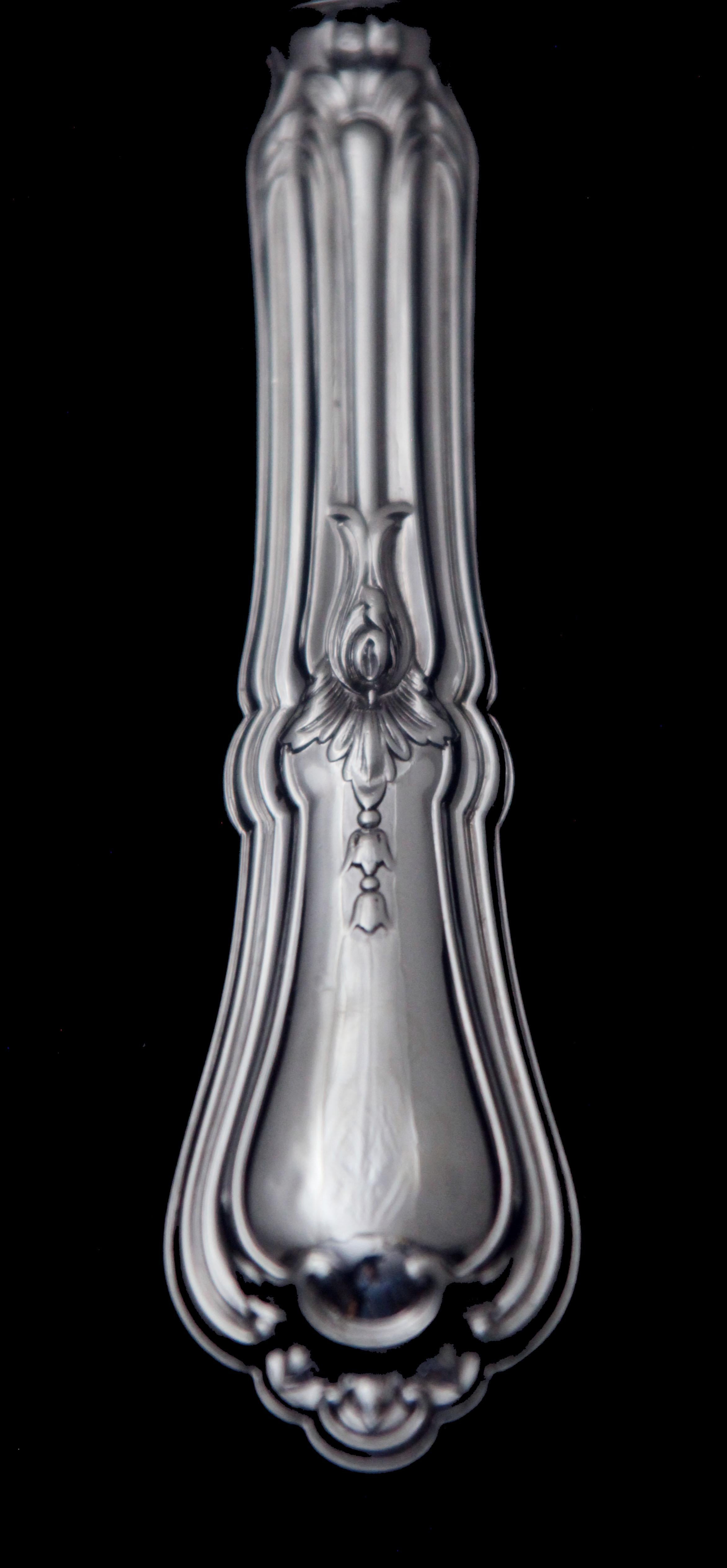 Thomas & Henin: 10 pezzi. Antique French Sterling Silver Flatware Serving Pieces ! in vendita 9