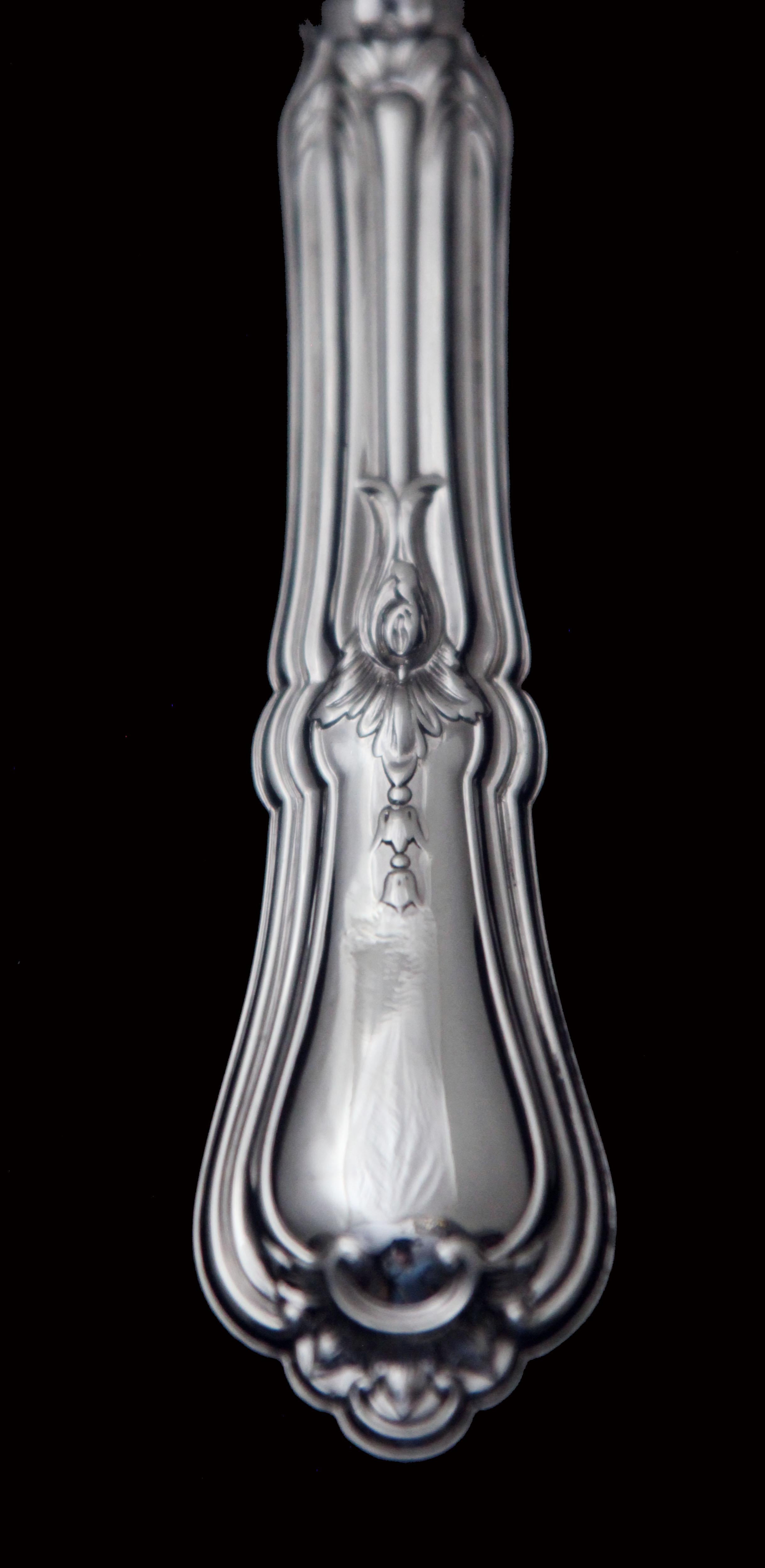 Thomas & Henin: 10 pezzi. Antique French Sterling Silver Flatware Serving Pieces ! in vendita 10
