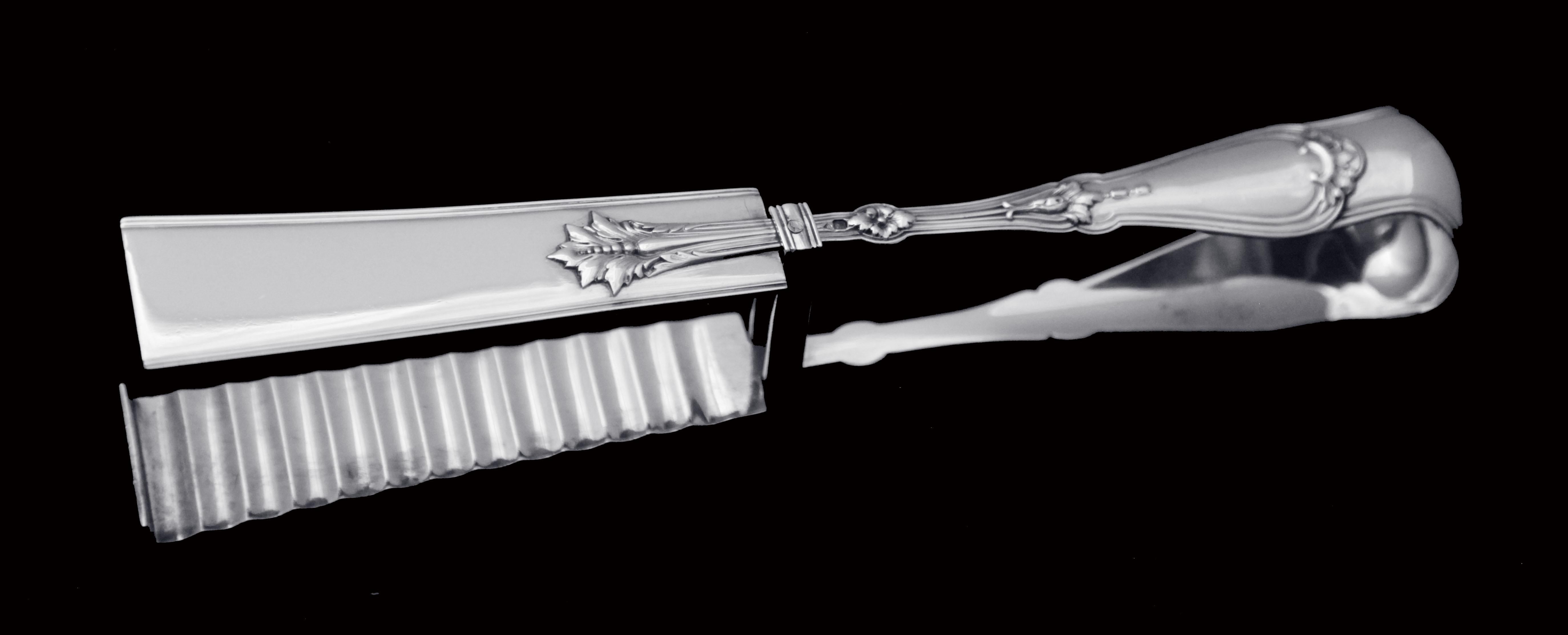 Direttamente da Parigi, un magnifico set di 10 piatti antichi in argento sterling francese del XIX secolo, realizzati dagli argentieri francesi di fama internazionale 