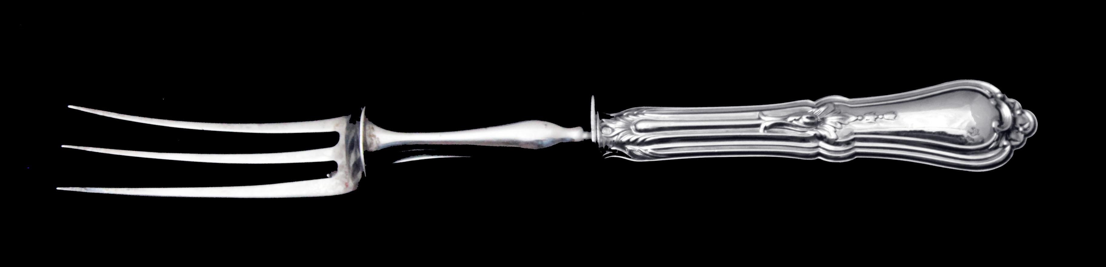 Vermeil Thomas & Henin: 10 pezzi. Antique French Sterling Silver Flatware Serving Pieces ! in vendita