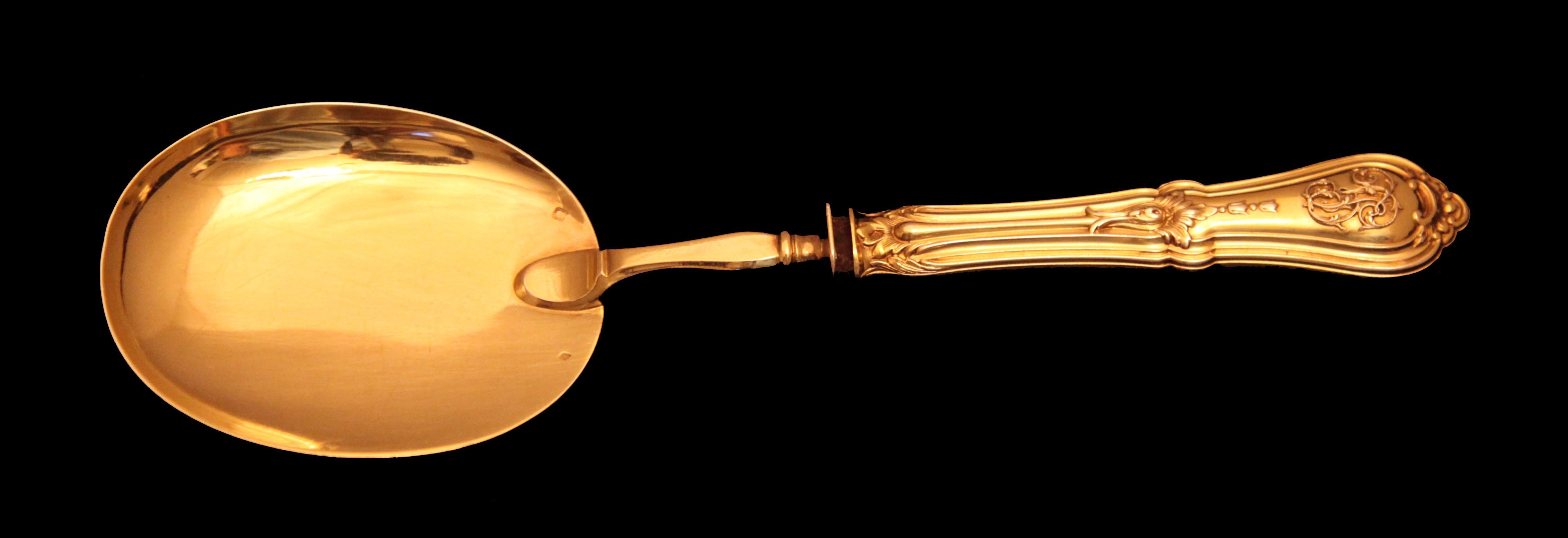 Thomas & Henin: 10 pezzi. Antique French Sterling Silver Flatware Serving Pieces ! in vendita 2