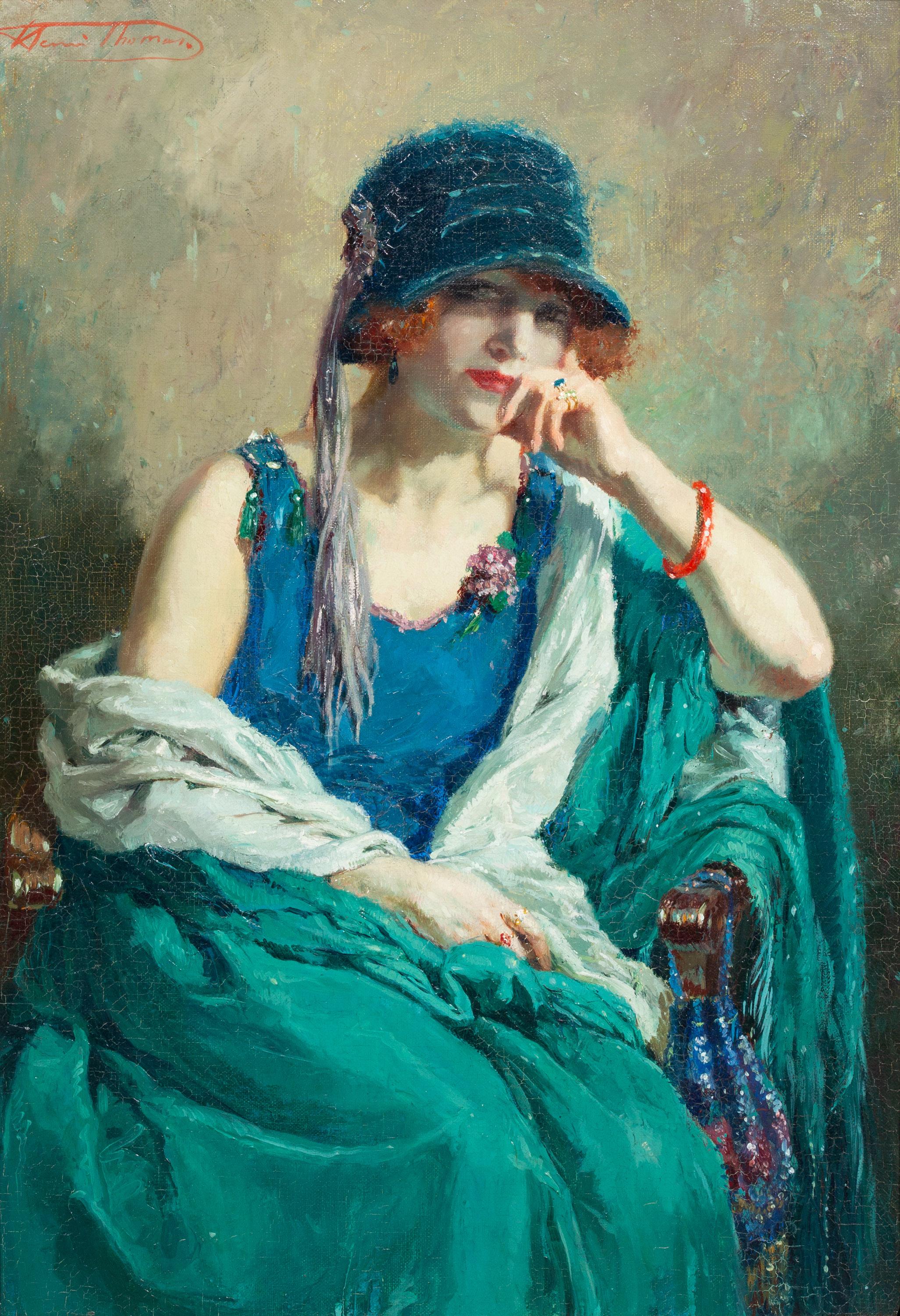 Dama del sombrero azul