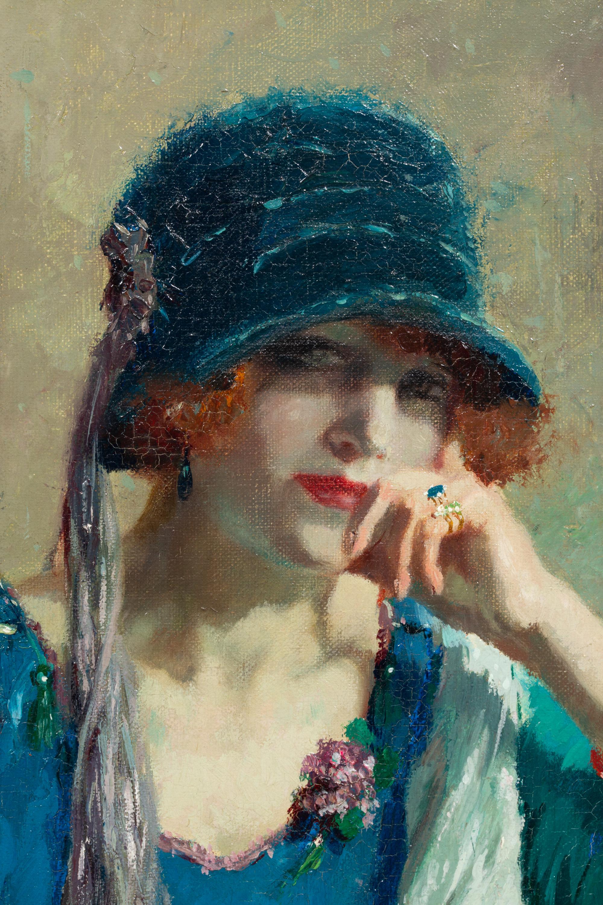 Dama del sombrero azul