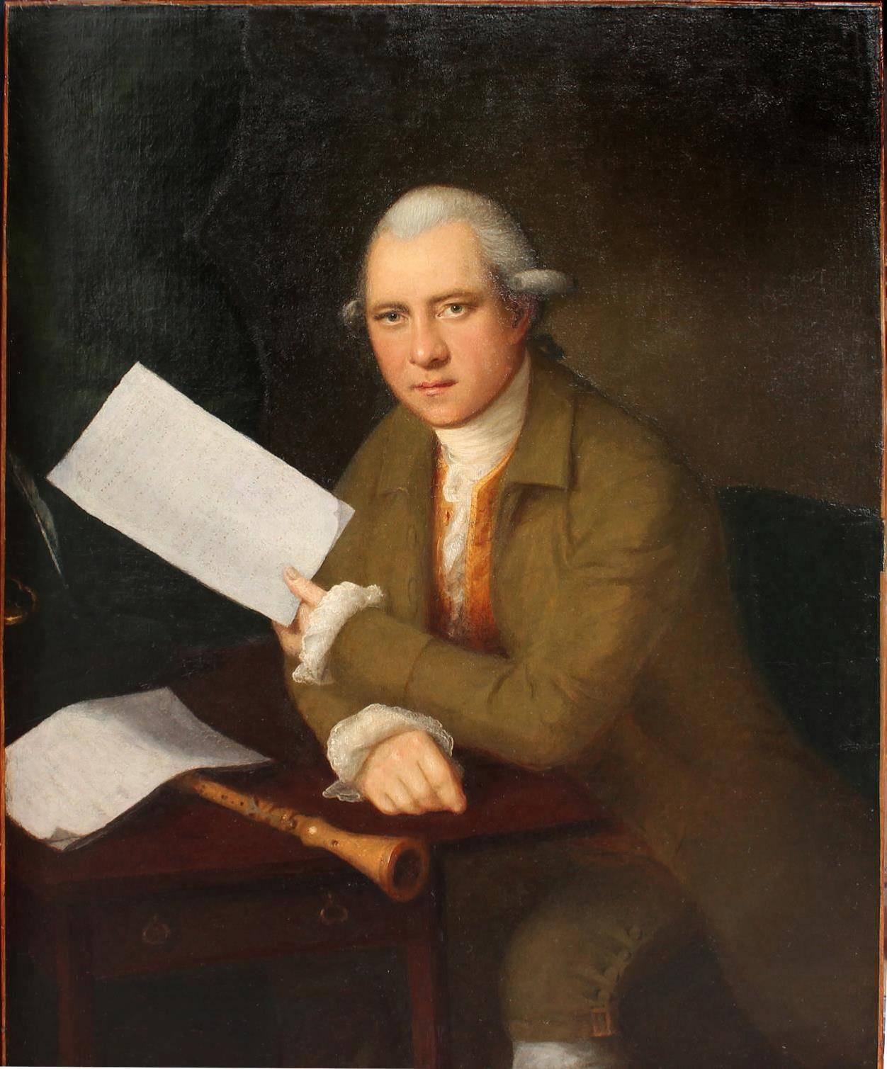 Thomas Hickey Portrait Painting - Oil Painting Portrait of the oboist John Parke (1745–1829)