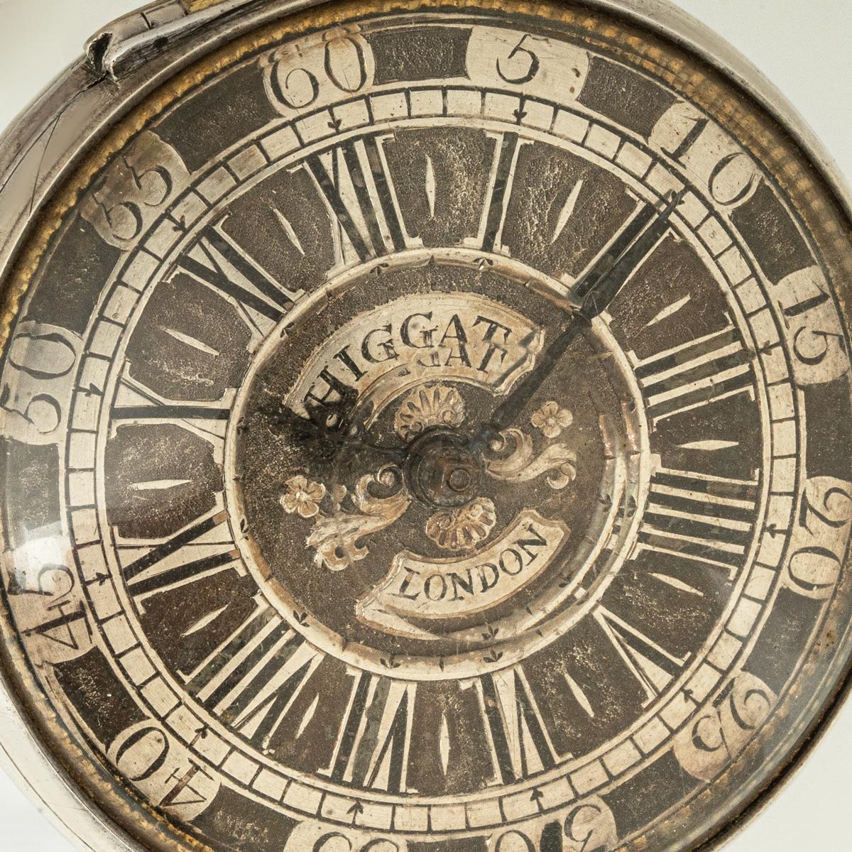 Thomas Higgat. Fino reloj de bolsillo de plata de época con caja de dos piezas C1770 en Excelente estado para la venta en Mayfair, London, London