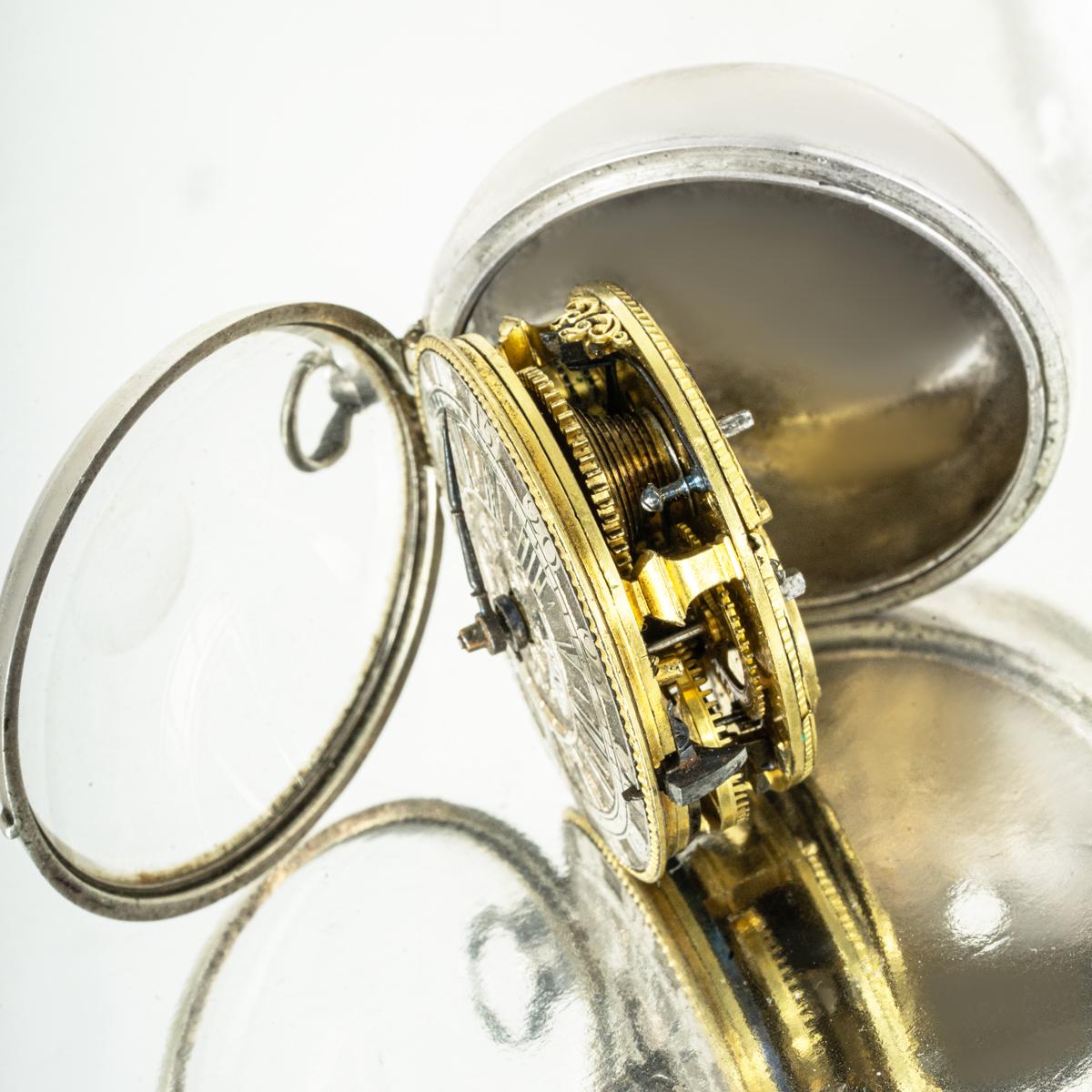 Thomas Higgat. Fino reloj de bolsillo de plata de época con caja de dos piezas C1770 en venta 2