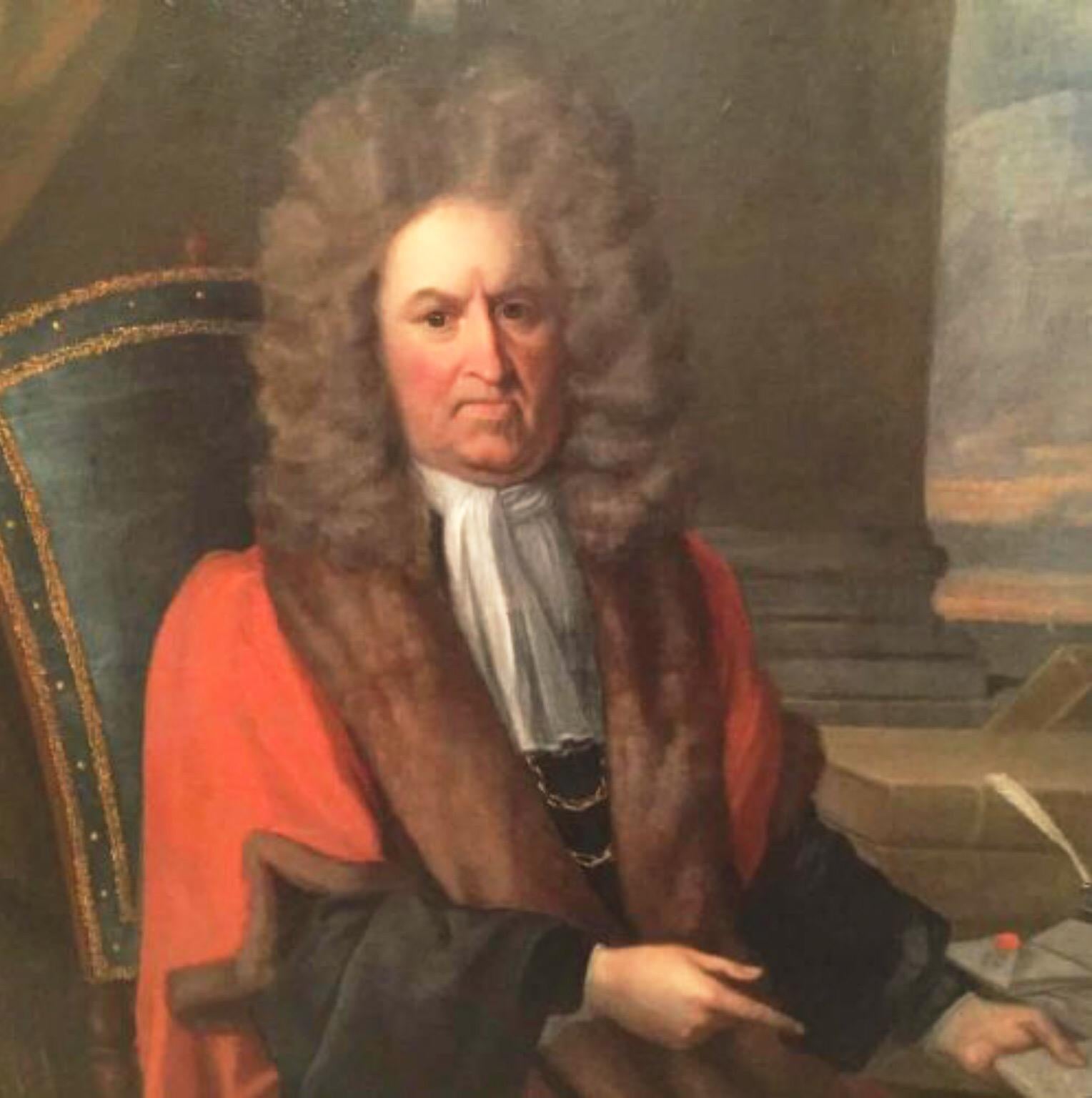 Judge Robert Dormer MP - 17th Century Oil Portrait Painting by Thomas Hill  For Sale 1