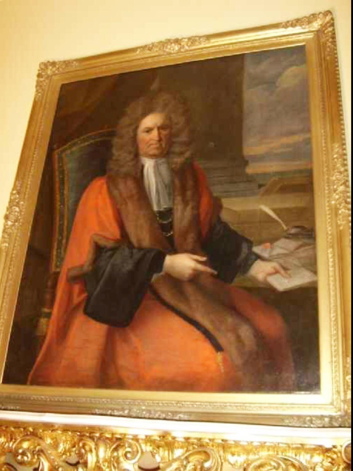 Judge Robert Dormer MP - 17th Century Oil Portrait Painting by Thomas Hill  For Sale 5