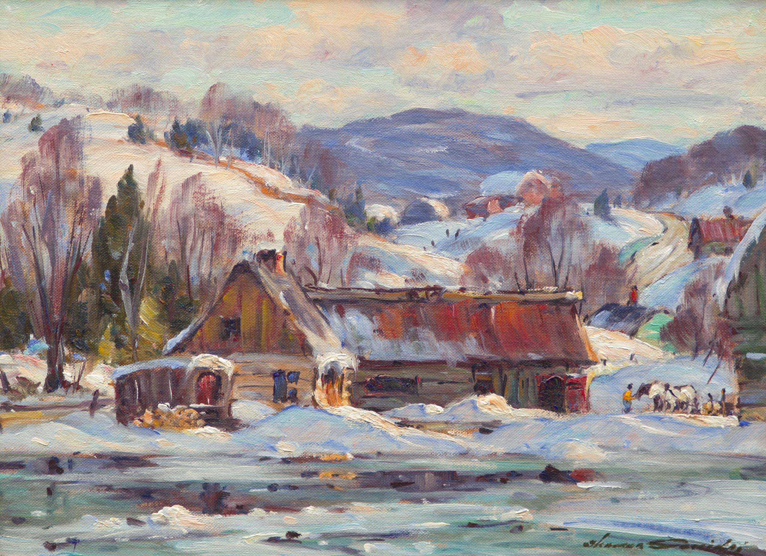 Thomas Hilton Garside Landscape Painting - Farm, Quebec