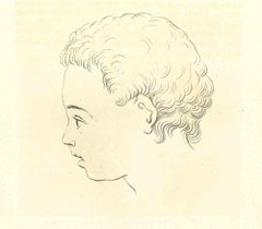 Profile of Boy - Original Etching by Thomas Holloway - 1810