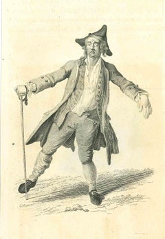 A Drunk Man - Original Etching by Thomas Holloway - 1810