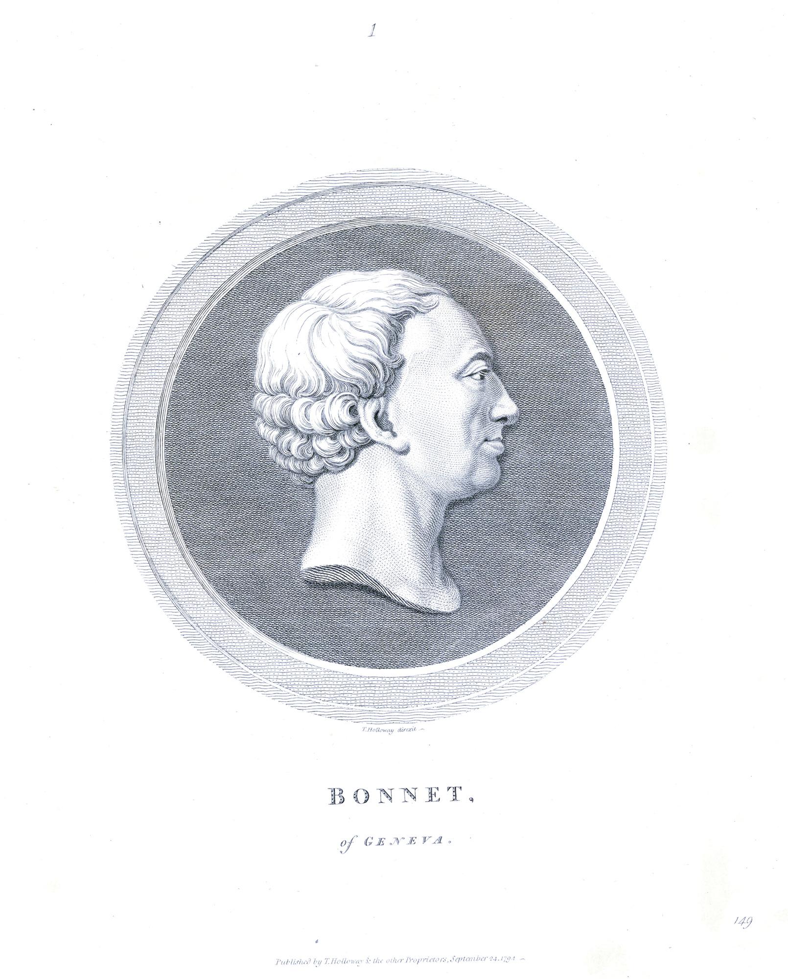 Thomas Holloway Figurative Print - A portrait of Charles Etienne Bonnet