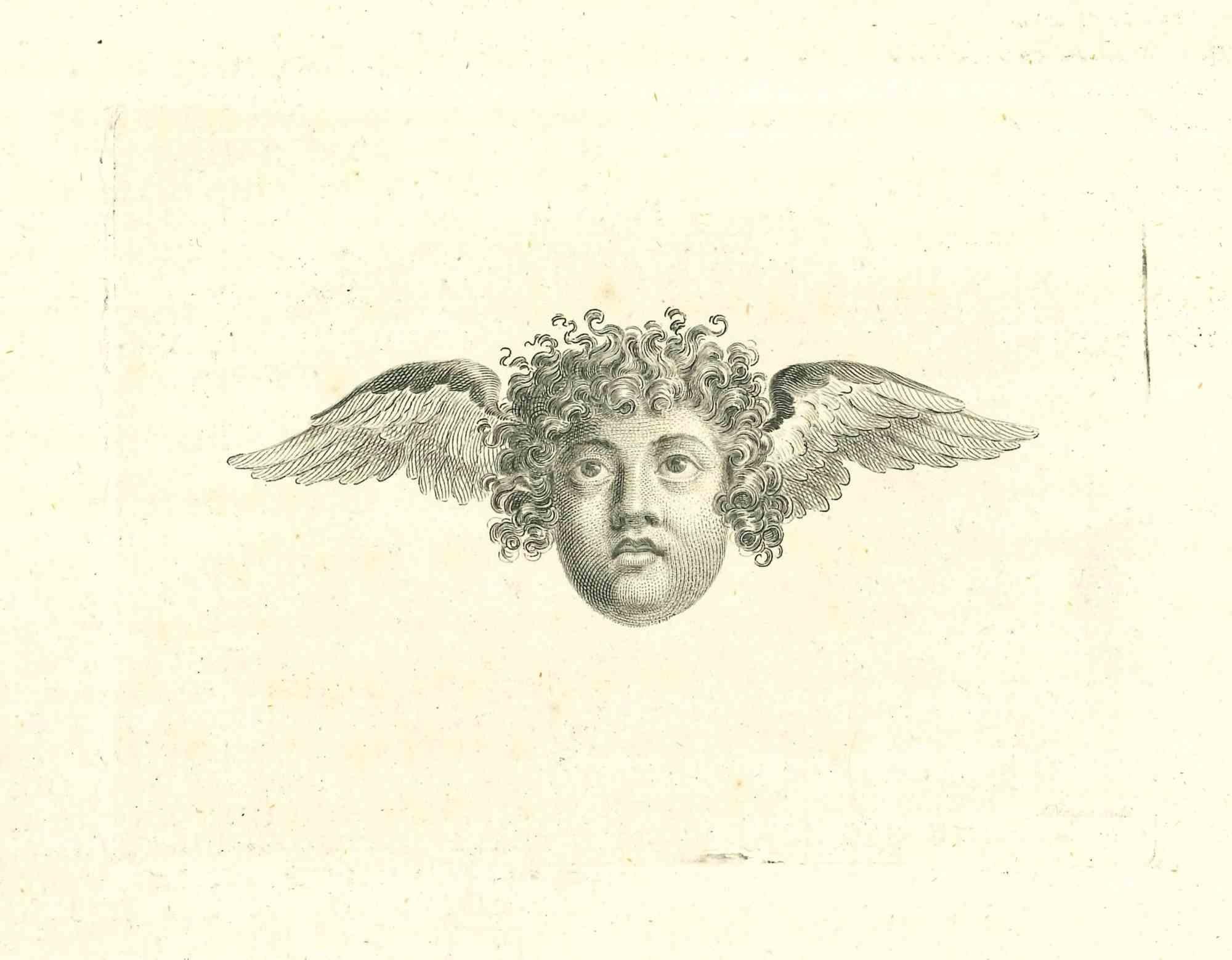 Angel - Original Etching by Thomas Holloway - 1810