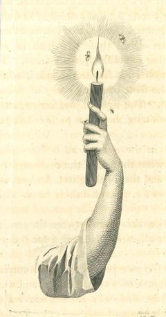 L'accoudoir d'un homme - gravure originale de Thomas Holloway - 1810