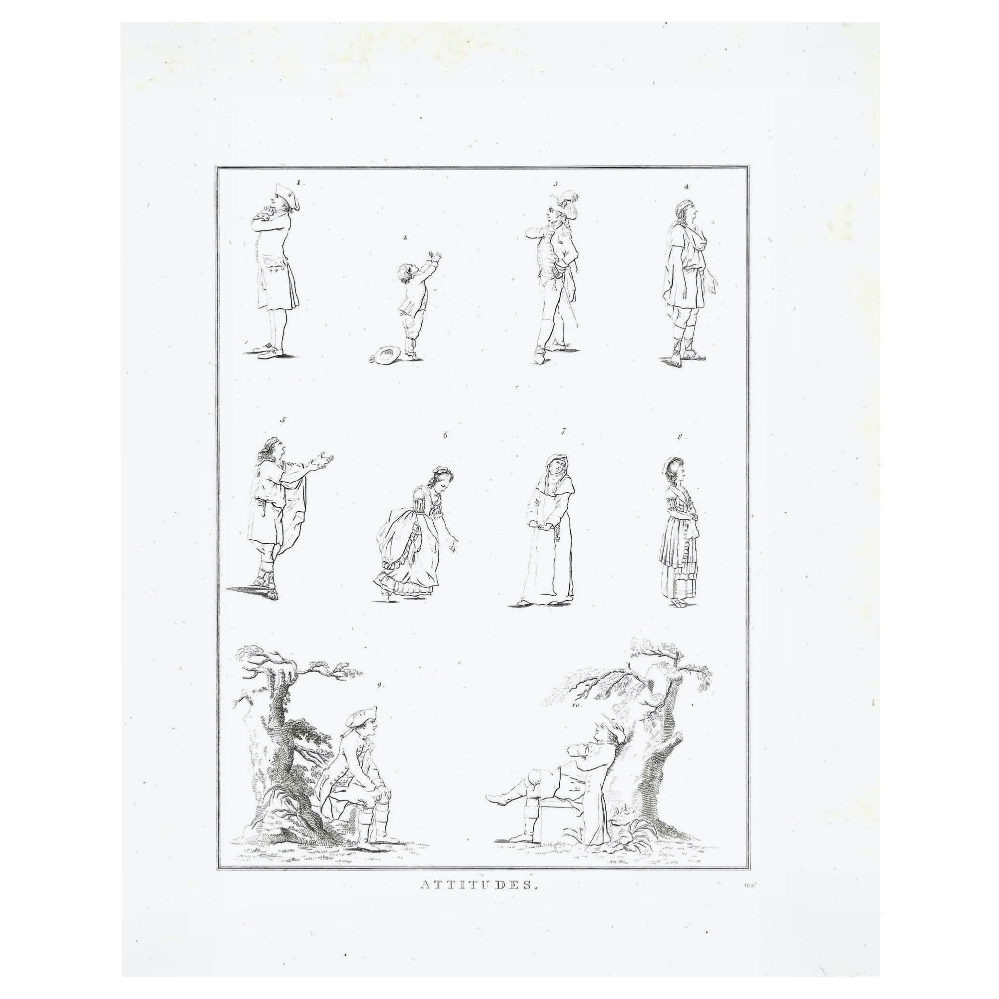 Figures - The Physiognomy - Original Etching by Thomas Holloway - 1810