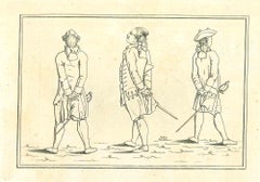 Antique Gentlemen - Original Etching by Thomas Holloway - 1810