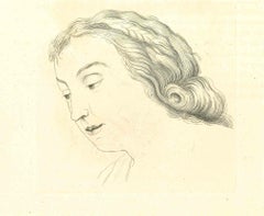 he Portrait Of a Young Woman -  Etching by Thomas Holloway - 1810