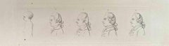 Head of a Man Throughout the Years - Original Etching by Thomas Holloway - 1810