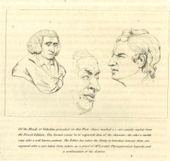 Têtes de Johnfon - Eau-forte originale de Thomas Holloway - 1810