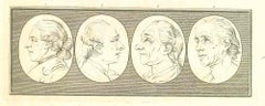 Têtes d'hommes - eau-forte originale de Thomas Holloway - 1810