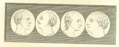 Heads of Men - Original Etching by Thomas Holloway - 1810