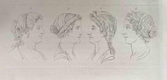 Heads of Women - Original Etching by Thomas Holloway - 1810