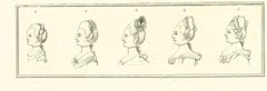Kopfe von Frauen – Original-Radierung von Thomas Holloway – 1810
