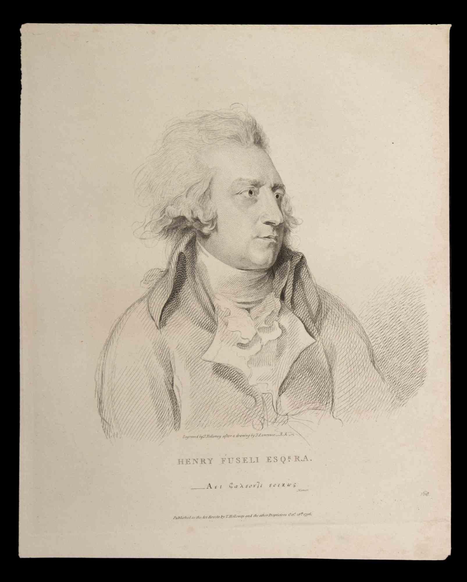 Henry Fuseli Esqrra - Original-Radierung von Thomas Holloway - 1810