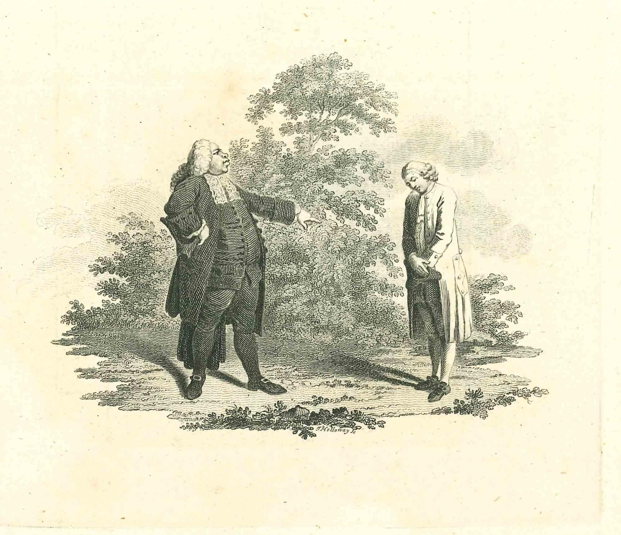 Historical scene is an artwork realized by Thomas Holloway for Johann Caspar Lavater's  "Essays on Physiognomy, Designed to promote the Knowledge and the Love of Mankind", London, Bensley, 1810.

This artwork portrays a historical scene. On the back
