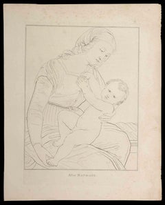 Mother and Baby after Raphael - Original Etching by Thomas Holloway - 1810