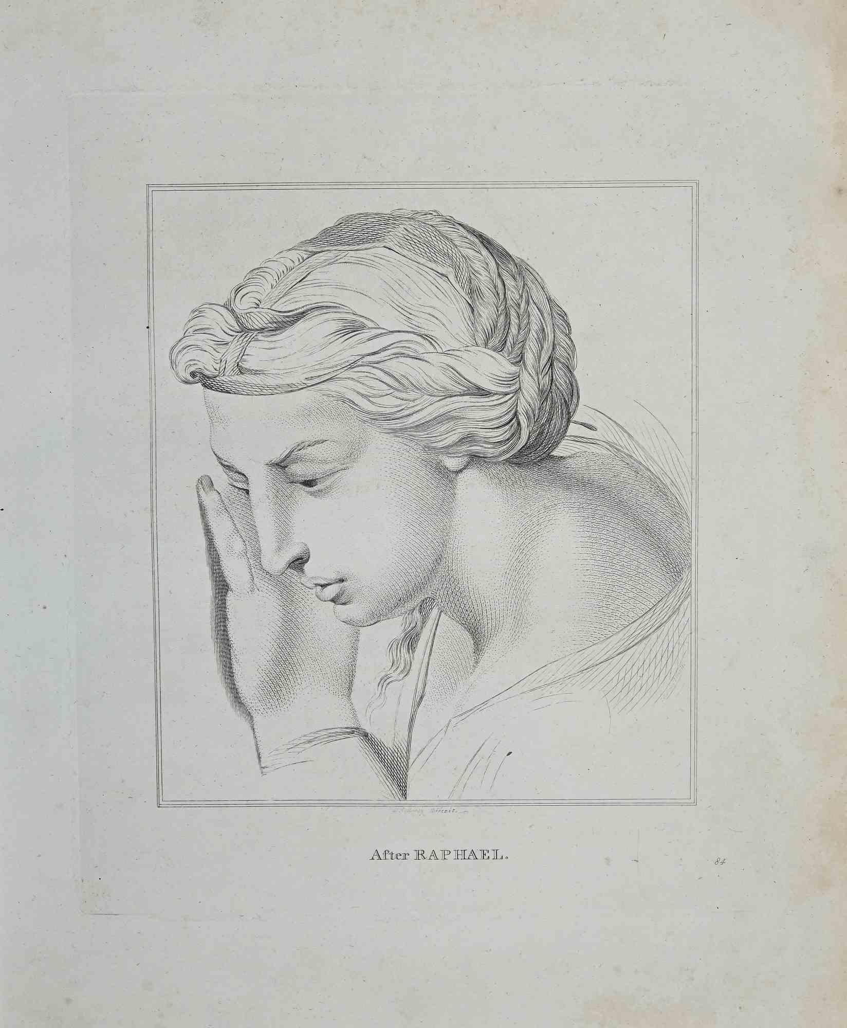 Portrait of After Raphael is an original artwork realized by Thomas Holloway (1748 - 1827).

Original Etching from J.C. Lavater's "Essays on Physiognomy, Designed to promote the Knowledge and the Love of Mankind", London, Bensley, 1810. 

A the