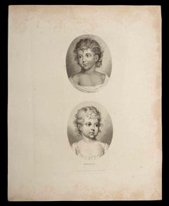 Portrait of a Child - Original Etching by Thomas Holloway - 1795