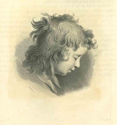 Porträt eines Kindes - Original-Radierung von Thomas Holloway - 1810