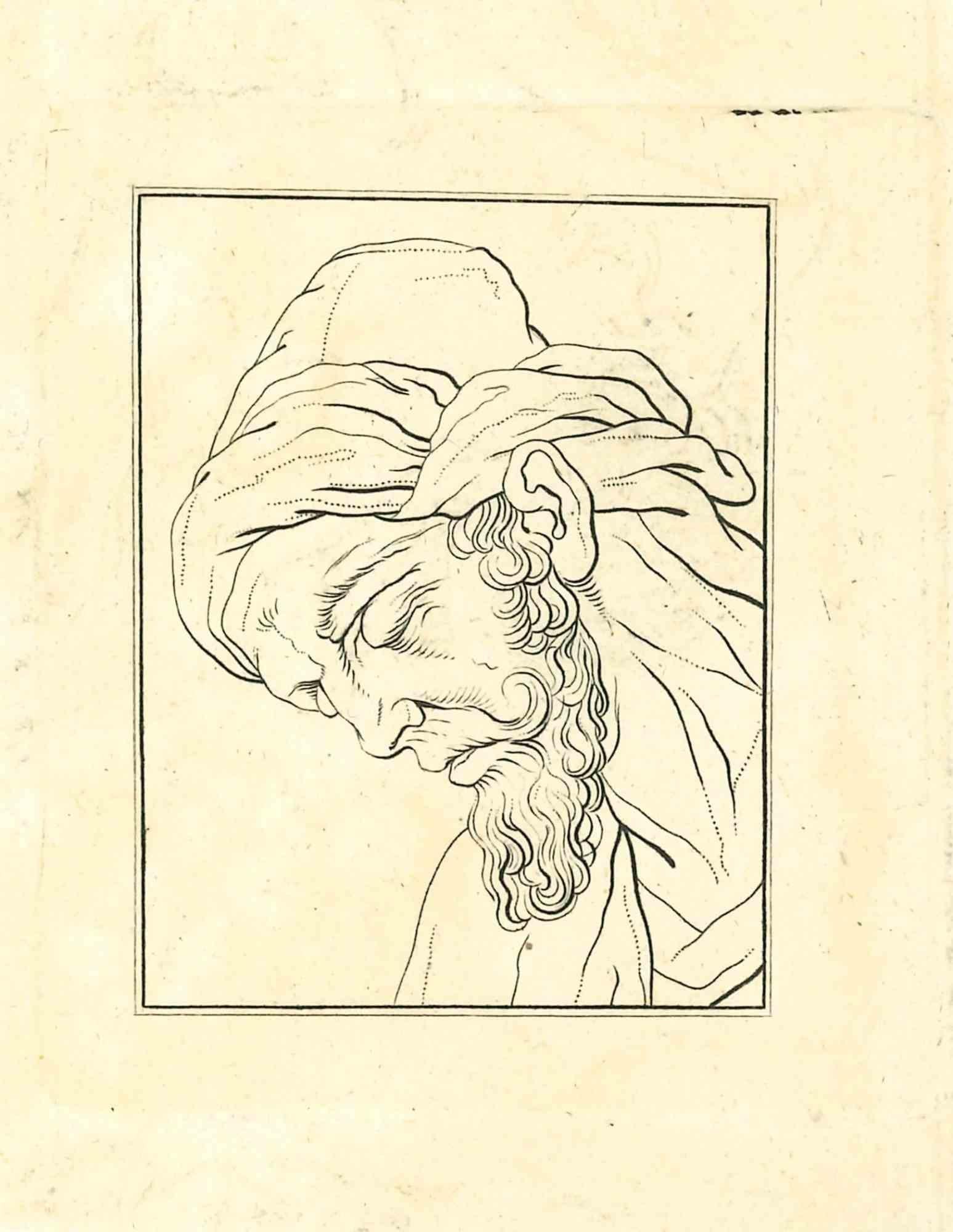 Portrait of a man is an original etching artwork realized by Thomas Holloway for Johann Caspar Lavater's "Essays on Physiognomy, Designed to Promote the Knowledge and the Love of Mankind", London, Bensley, 1810. 

Good conditions with minor