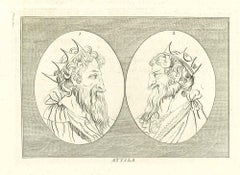 Porträt von Attila – Original-Radierung von Thomas Holloway – 1810