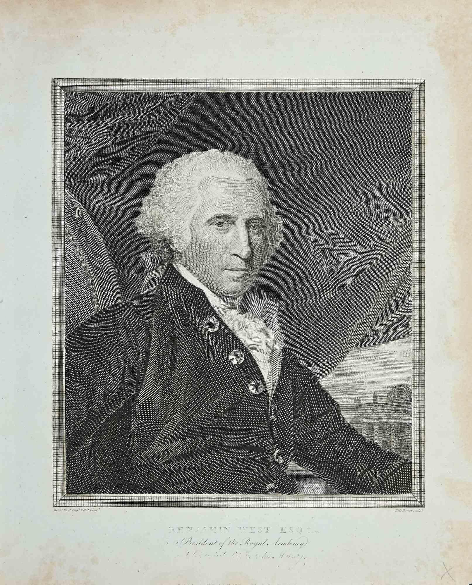 Portrait of Benjamin West - Etching by Thomas Holloway - 1810