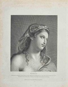 Antique Portrait of Clemency - Etching by Thomas Holloway - 1810