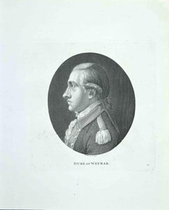 Portrait du duc de Weymar - gravure originale de Thomas Holloway - 1810